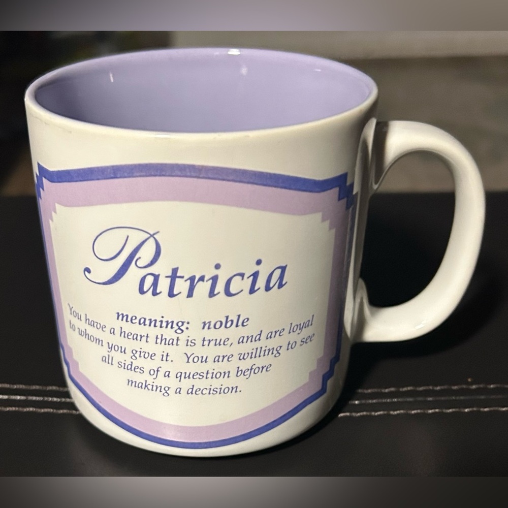 Patricia Personalized Mug - White and Purple